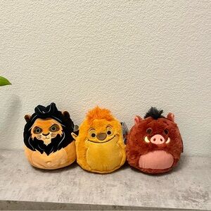 Disney Plush Trio - Black, Orange, Brown Lion King Characters